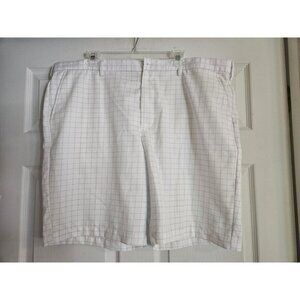 Men's IZOD Performance Golf Shorts Bright White Plaid SZ 42